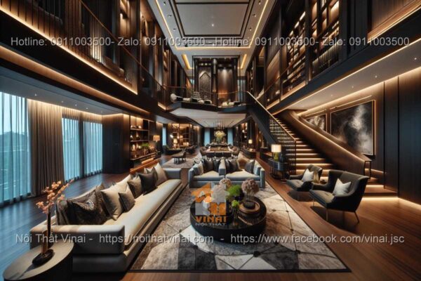 Mẫu thiết kế phòng khách biệt thự phong cách luxury 21