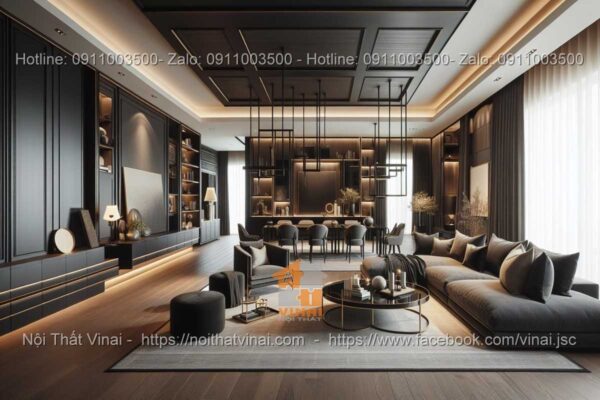 Mẫu thiết kế phòng khách biệt thự phong cách luxury 22