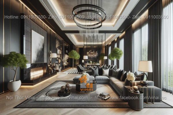 Mẫu thiết kế phòng khách biệt thự phong cách Modern Luxury 1