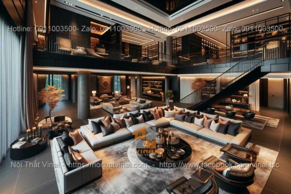 Mẫu thiết kế phòng khách biệt thự phong cách Modern Luxury 10