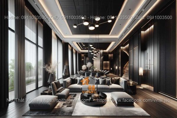 Mẫu thiết kế phòng khách biệt thự phong cách Modern Luxury 12