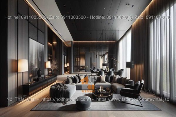 Mẫu thiết kế phòng khách biệt thự phong cách Modern Luxury 13