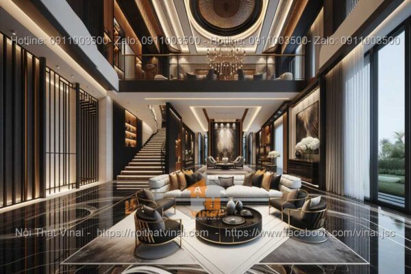Mẫu thiết kế phòng khách biệt thự phong cách Modern Luxury 15