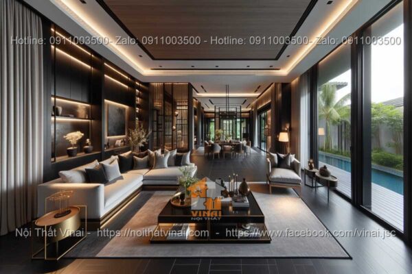 Mẫu thiết kế phòng khách biệt thự phong cách Modern Luxury 16