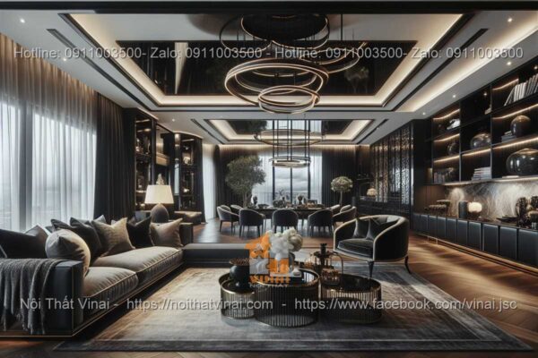 Mẫu thiết kế phòng khách biệt thự phong cách Modern Luxury 22