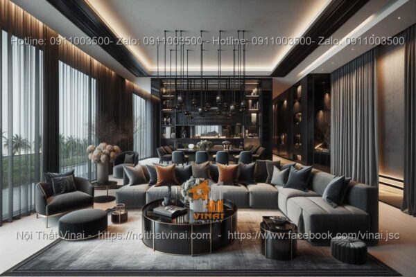 Mẫu thiết kế phòng khách biệt thự phong cách Modern Luxury 3