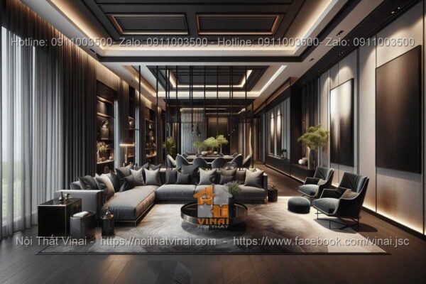 Mẫu thiết kế phòng khách biệt thự phong cách Modern Luxury 4