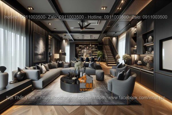 Mẫu thiết kế phòng khách biệt thự phong cách Modern Luxury 7