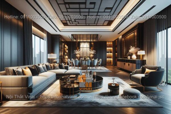 Mẫu thiết kế phòng khách biệt thự phong cách Modern Luxury 8