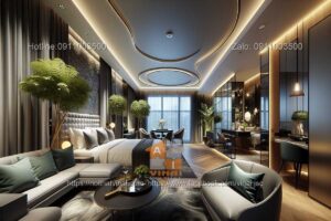 Mẫu thiết kế phòng ngủ khách sạn cao cấp hạng tổng thống 1