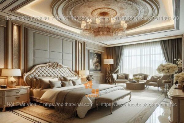 Mẫu thiết kế phòng ngủ luxury gam màu trung tính 3