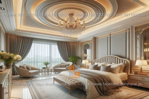 Mẫu thiết kế phòng ngủ luxury gam màu trung tính 5