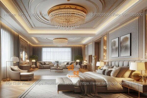 Mẫu thiết kế phòng ngủ luxury gam màu trung tính 7