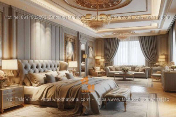 Mẫu thiết kế phòng ngủ luxury gam màu trung tính 8