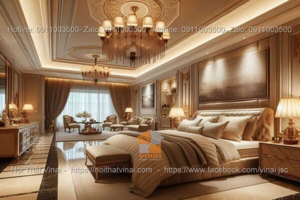 Mẫu thiết kế phòng ngủ luxury gam màu trung tính 9