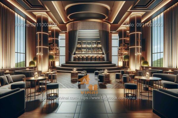 Mẫu thiết kế quán bar trong khách sạn có sân khấu 11