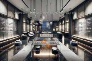 Mẫu thiết kế shop kính mắt sang trọng 14