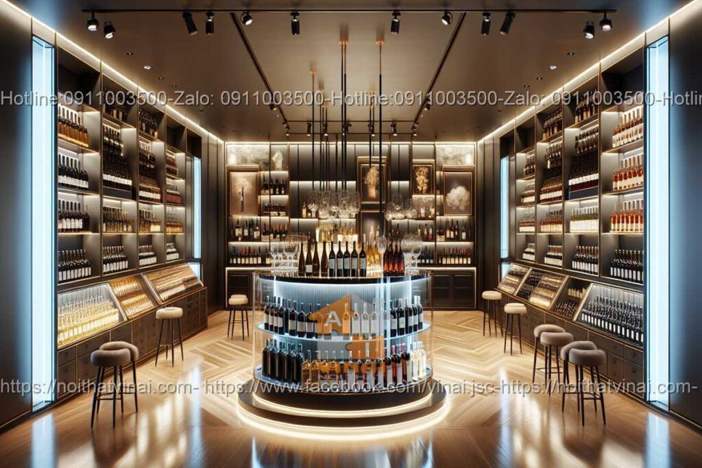 Mẫu thiết kế shop rượu ngoại sang trọng 15