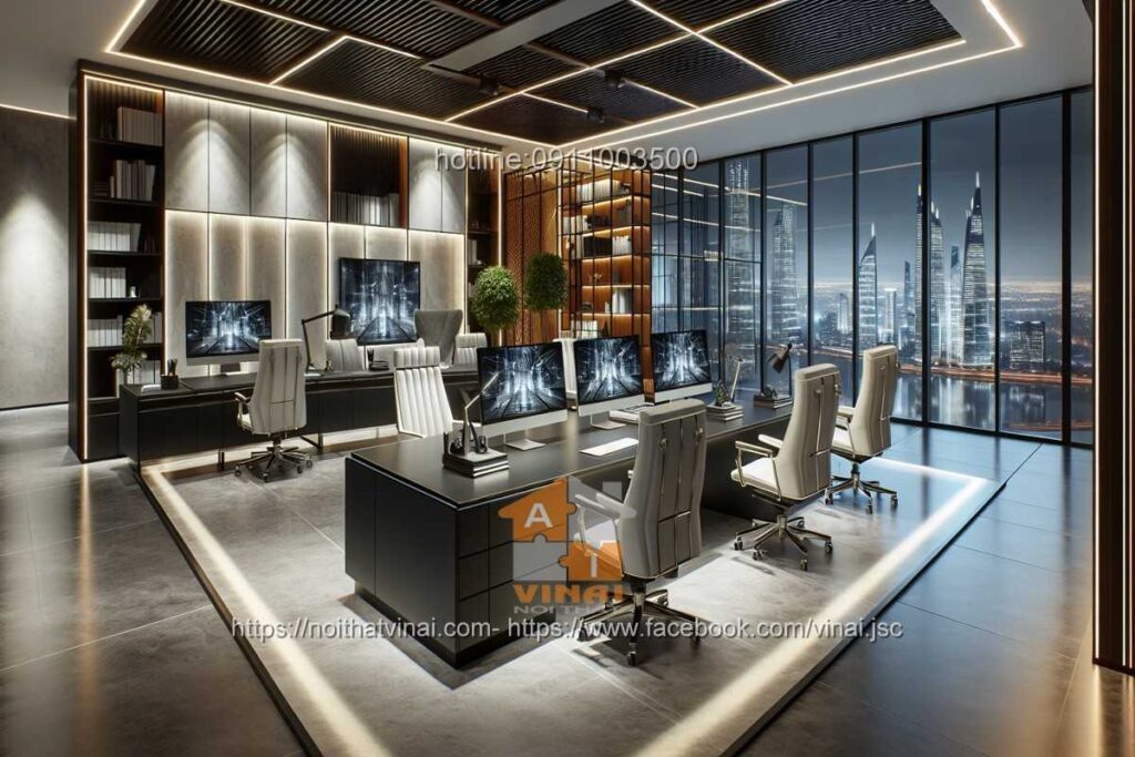 Mẫu thiết kế văn phòng làm việc nhỏ quy mô dưới 20 người 2