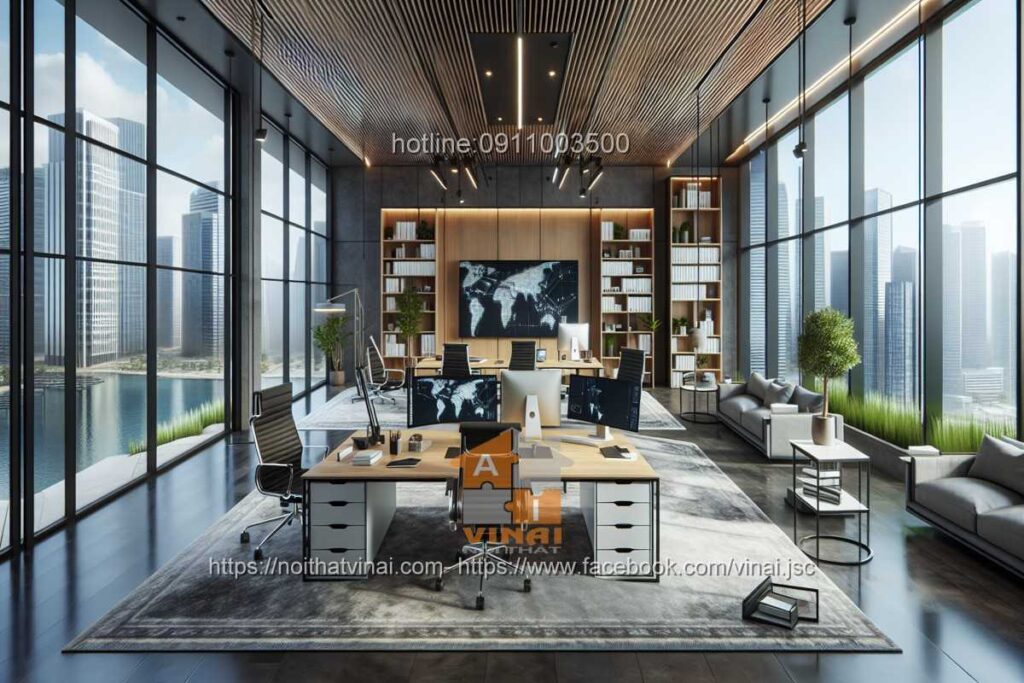 Mẫu thiết kế văn phòng làm việc nhỏ quy mô dưới 20 người 7