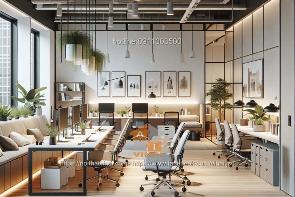 Mẫu thiết kế văn phòng làm việc nhỏ quy mô dưới 20 người 74