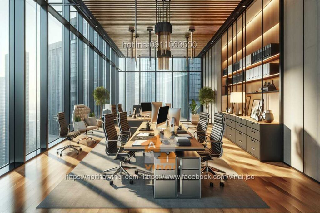 Mẫu thiết kế văn phòng làm việc nhỏ quy mô dưới 20 người 9