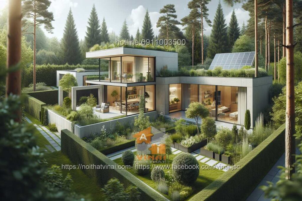 Nhà vườn hiện đại 2 tầng 1