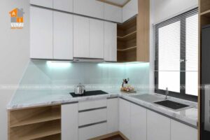 Nội thất phòng bếp chung cư 24T1- Hoàng Đạo Thúy căn 62m2-2