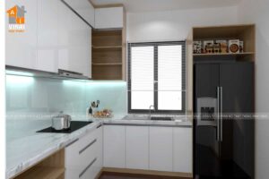 Nội thất phòng bếp chung cư Emerald CT8 Mỹ Đình căn E2-08-1