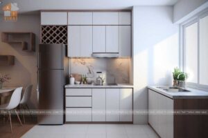 Nội thất phòng bếp chung cư HD Mon City căn D1
