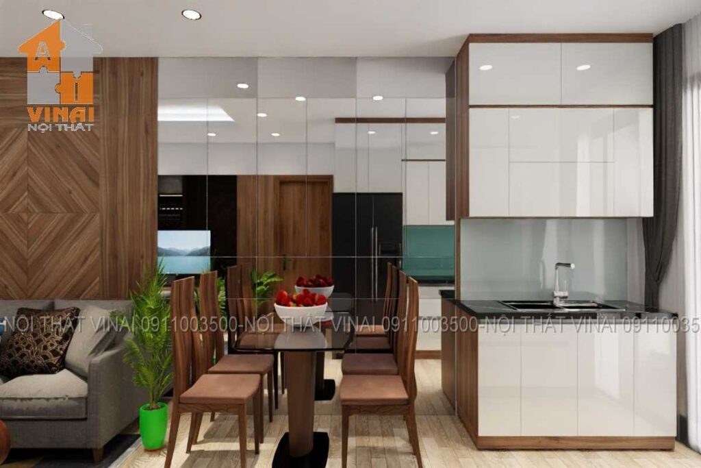 Nội thất phòng bếp chung cư VCI Tower căn 2pn-1vs-2