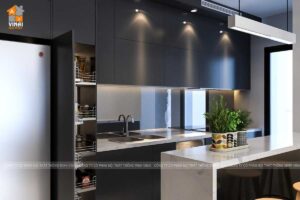 Nội thất phòng bếp chung cư Vinhomes-Gardenia căn A3-05