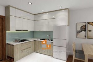 Nội thất phòng bếp chung cư Vinhomes Smart City căn I4-2218-1