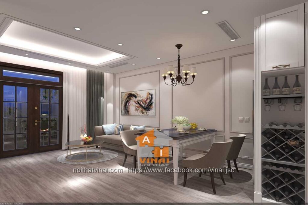 Nội thất phòng bếp+ phòng thờ shophouse Vĩnh Yên Center City-2