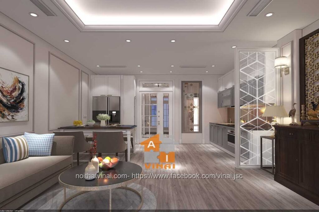 Nội thất phòng bếp+ phòng thờ shophouse Vĩnh Yên Center City-4