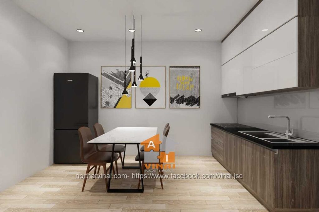 Nội thất phòng bếp nhà ống 3.5x15m-2