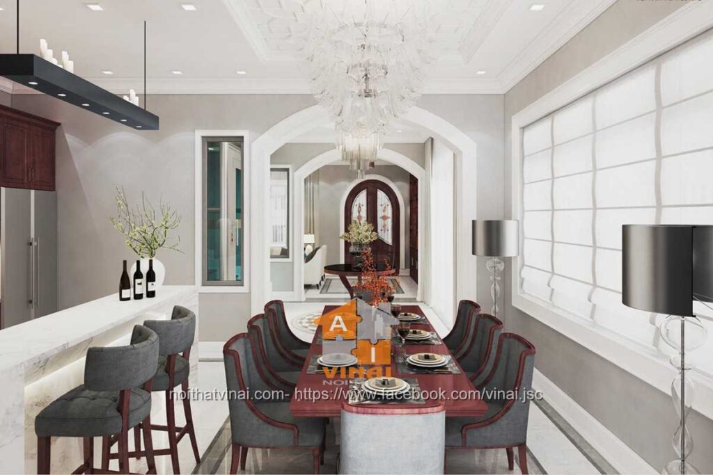 Nội thất phòng bếp tân cổ điển biệt thự Times Garden-1