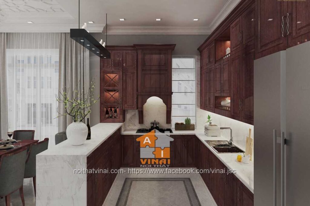 Nội thất phòng bếp tân cổ điển biệt thự Times Garden-5