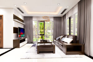 Nội thất phòng khách-bếp biệt thự nhà vườn tại Bá Hiến- Bình Xuyên-1