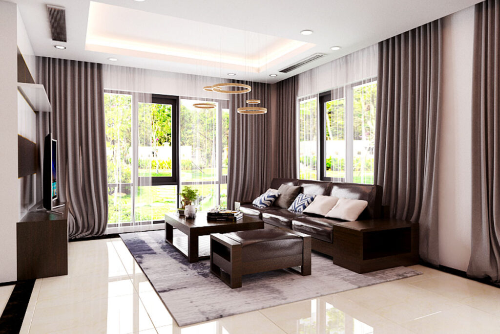 Nội thất phòng khách-bếp biệt thự nhà vườn tại Bá Hiến- Bình Xuyên-2