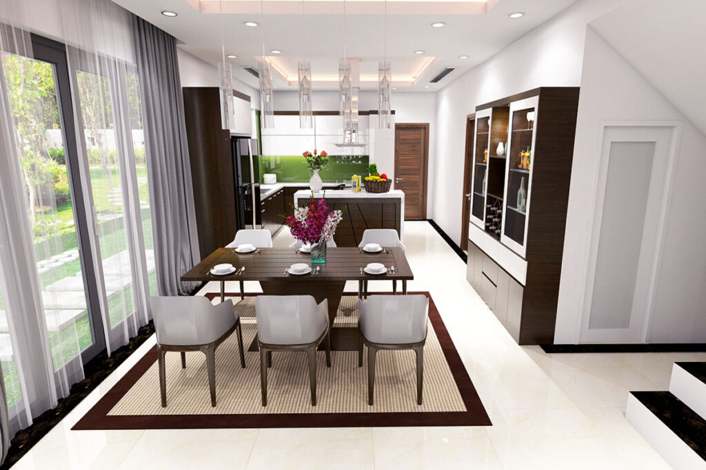 Nội thất phòng khách-bếp biệt thự nhà vườn tại Bá Hiến- Bình Xuyên-3