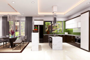 Nội thất phòng khách-bếp biệt thự nhà vườn tại Bá Hiến- Bình Xuyên-4