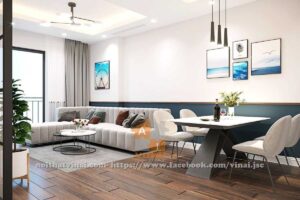 Nội thất phòng khách chung cư Tây Hồ Residence căn 2004-2PN-1
