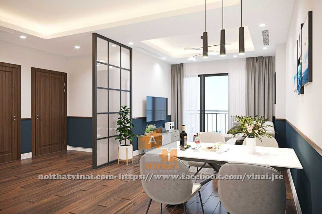 Nội thất phòng khách chung cư Tây Hồ Residence căn 2004-2PN-2