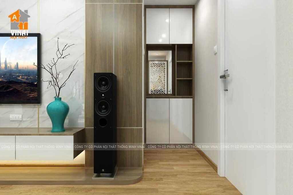 Nội thất phòng khách bếp chung cư Times Tower 35 Lê Văn Lương căn T2-1806-8