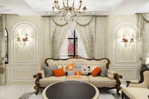 Nội thất phòng khách biệt thự Ngọc Trai Vinhomes Ocean Park-1