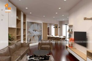 Nội thất phòng khách chung cư 24T1- Hoàng Đạo Thúy căn 62m2-1