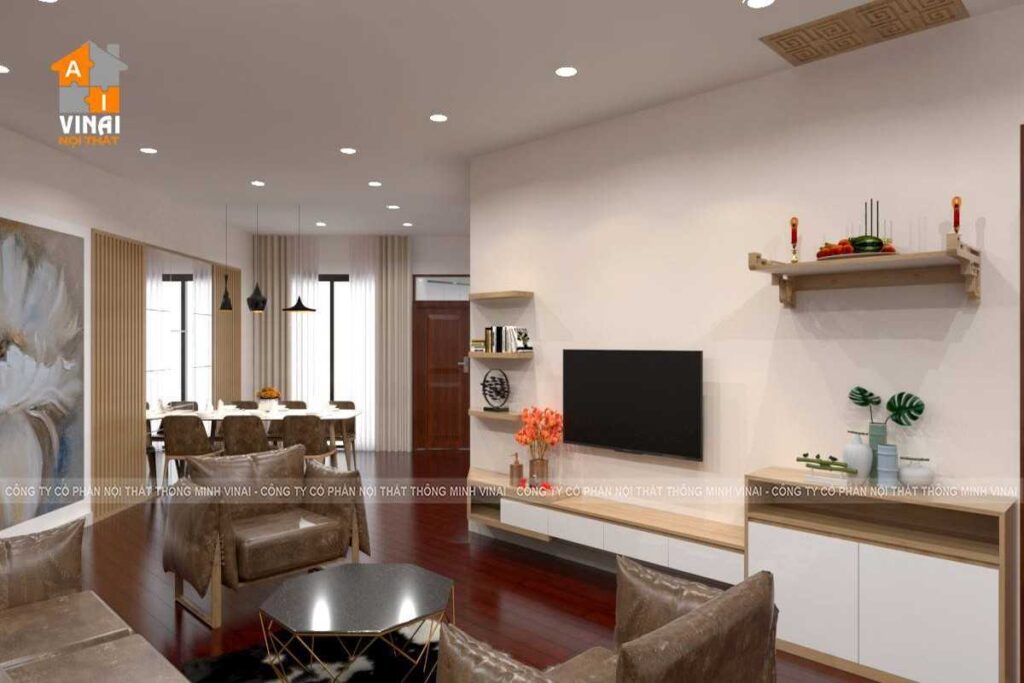 Nội thất phòng khách chung cư 24T1- Hoàng Đạo Thúy căn 62m2-2