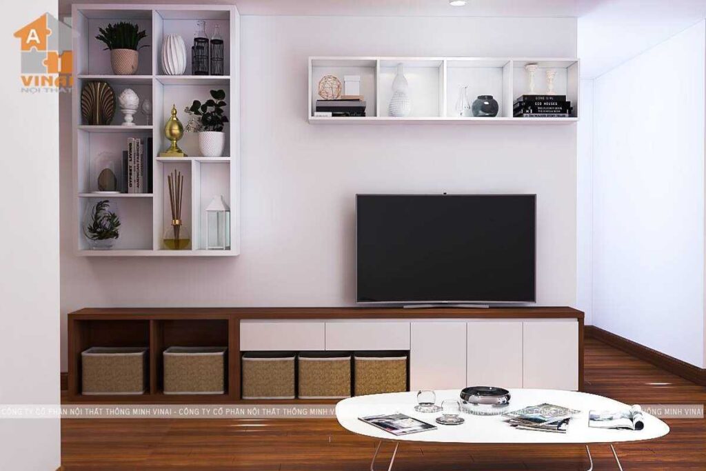 Nội thất phòng khách chung cư Discovery- Cầu Giấy- căn 4A-5