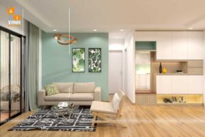 Nội thất phòng khách chung Cư Aland Complex Dương Nội căn B4-12-2